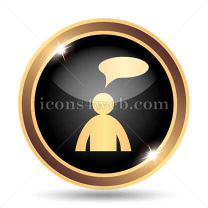 Comments – man with bubble gold icon. - Website icons