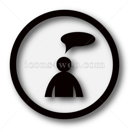 Comments – man with bubble simple icon button. - Icons for website