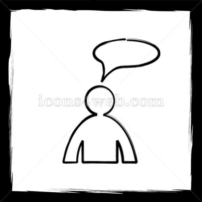 Comments – man with bubble sketch icon. - Website icons