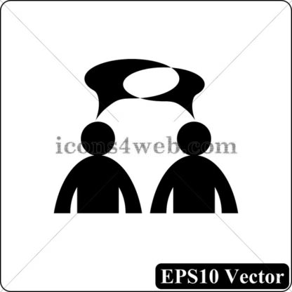Comments – men with bubbles black icon. EPS10 vector. - Website icons