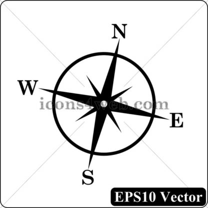 Compass black icon. EPS10 vector. - Website icons