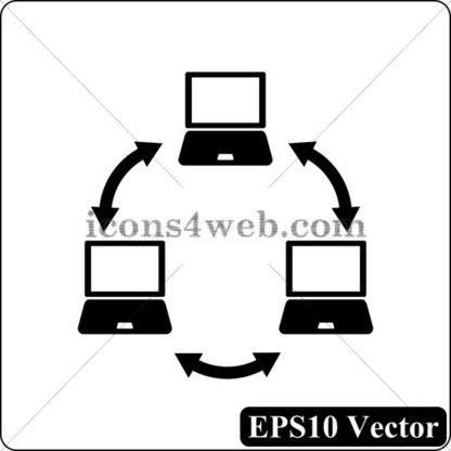 Computer network black icon. EPS10 vector. - Website icons