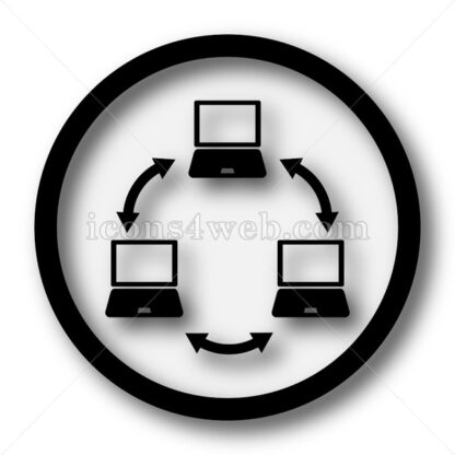 Computer network simple icon. Computer network simple button. - Website icons