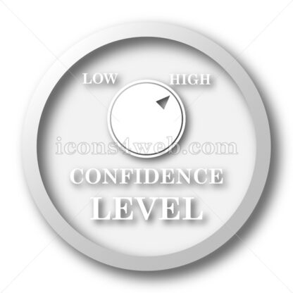 Confidence white icon. Confidence white button - Website icons
