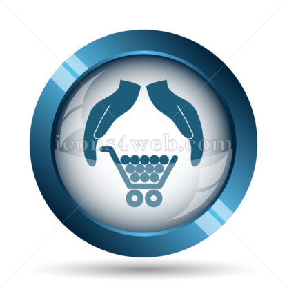 Consumer protection, protecting hands image icon. - Website icons