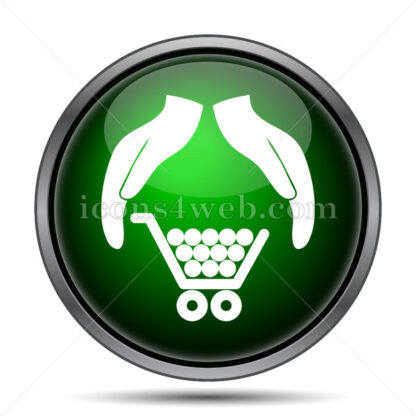 Consumer protection, protecting hands internet icon. - Website icons