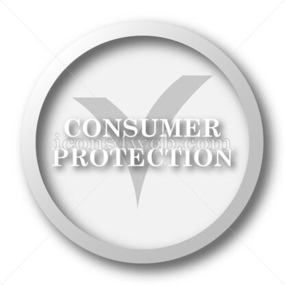 Consumer protection white icon button - Icons for website