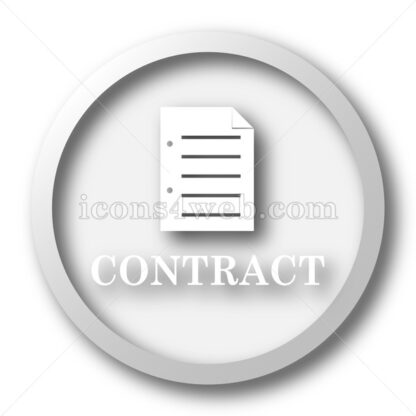 Contract white icon. Contract white button - Website icons