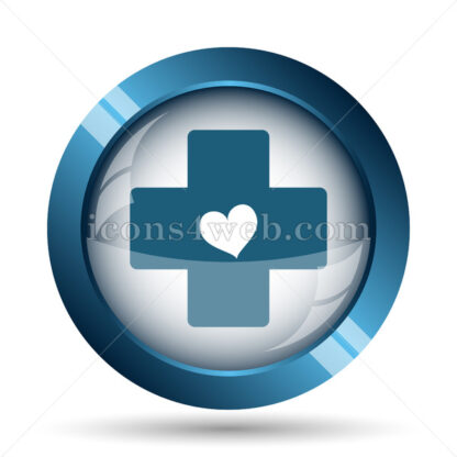 Cross with heart image icon. - Website icons