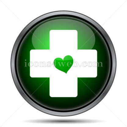 Cross with heart internet icon. - Website icons