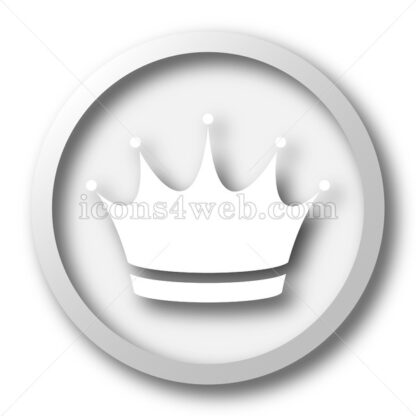 Crown white icon. Crown white button - Website icons