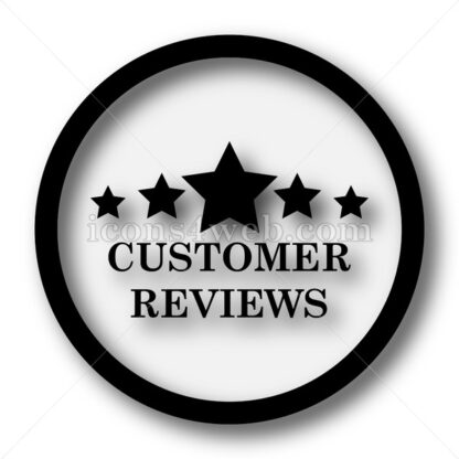 Customer reviews simple icon. Customer reviews simple button. - Website icons