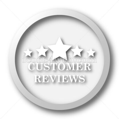 Customer reviews white icon. Customer reviews white button - Website icons