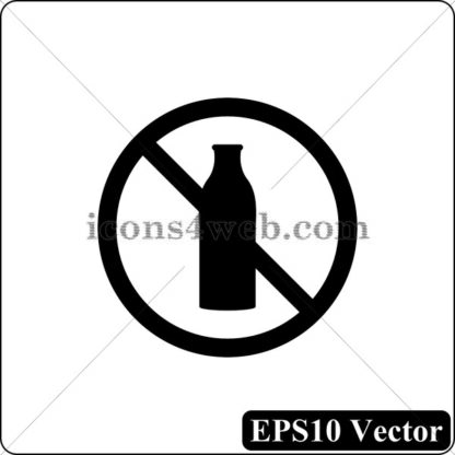 Dairy free black icon. EPS10 vector. - Website icons