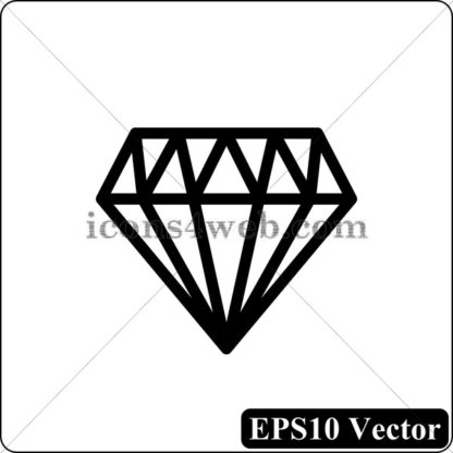 Diamond black icon. EPS10 vector. - Website icons