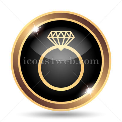 Diamond ring gold icon. - Website icons