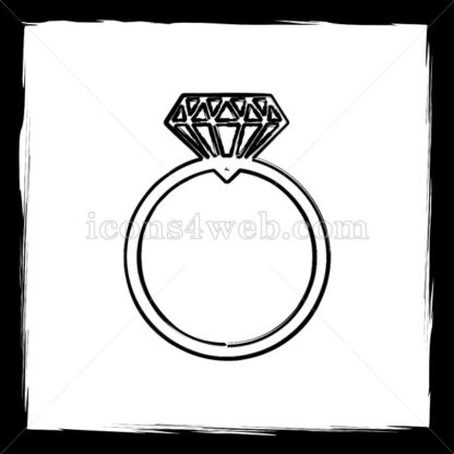 Diamond ring sketch icon. - Website icons