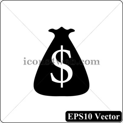 Dollar sack black icon. EPS10 vector. - Website icons