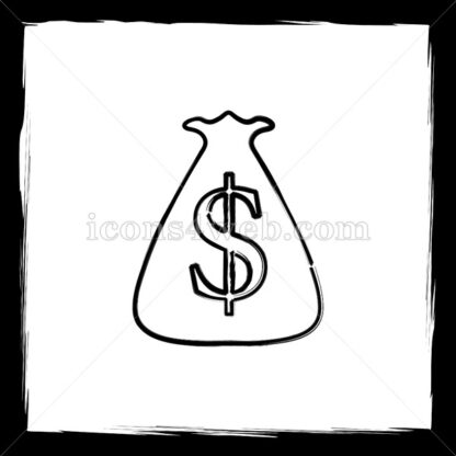 Dollar sack sketch icon. - Website icons