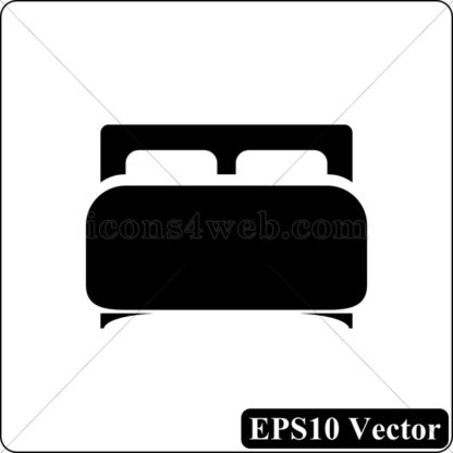 Double bed black icon. EPS10 vector. - Website icons