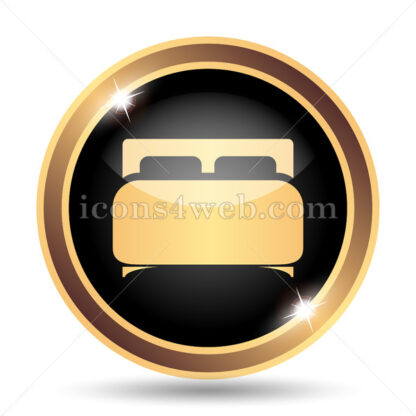 Double bed gold icon. - Website icons