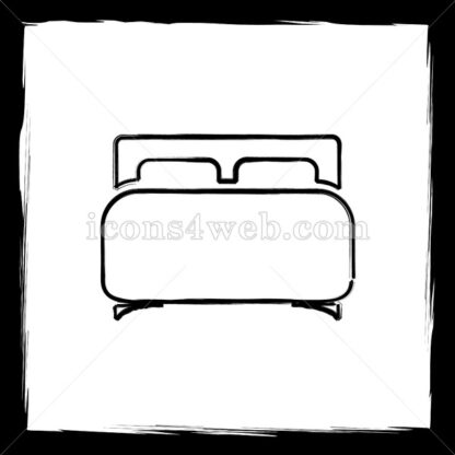 Double bed sketch icon. - Website icons