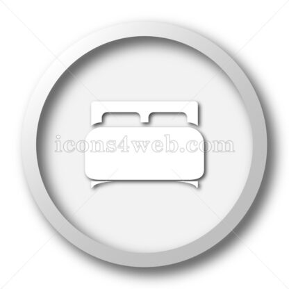 Double bed white icon. Double bed white button - Website icons