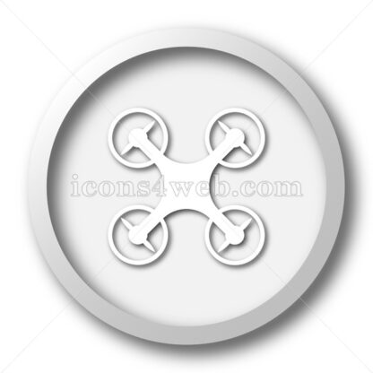 Drone white icon. Drone white button - Website icons