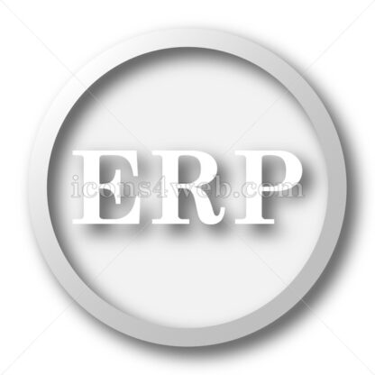 ERP white icon. ERP white button - Website icons