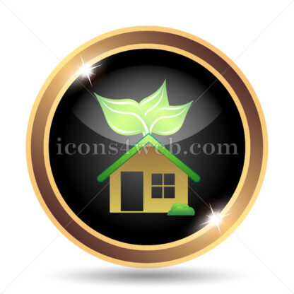 Eco house gold icon. - Website icons