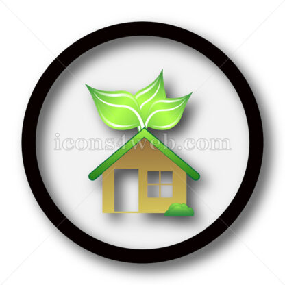 Eco house simple icon. Eco house simple button. - Website icons