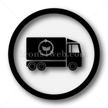 Eco truck simple icon. Eco truck simple button. - Website icons