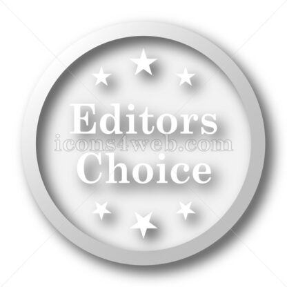 Editors choice white icon. Editors choice white button - Website icons