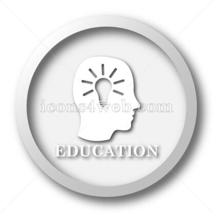 Education white icon. Education white button - Website icons