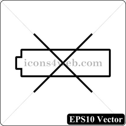 Empty battery black icon. EPS10 vector. - Website icons