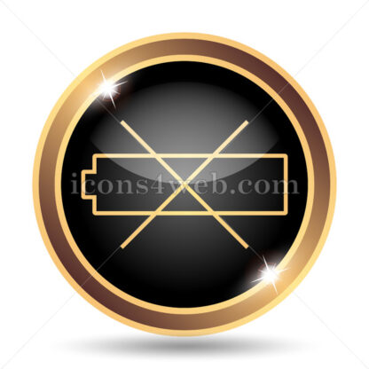 Empty battery gold icon. - Website icons
