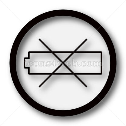 Empty battery simple icon. Empty battery simple button. - Website icons