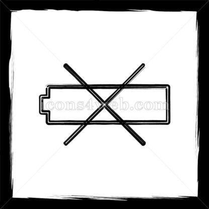 Empty battery sketch icon. - Website icons