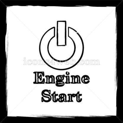Engine start sketch icon. - Website icons