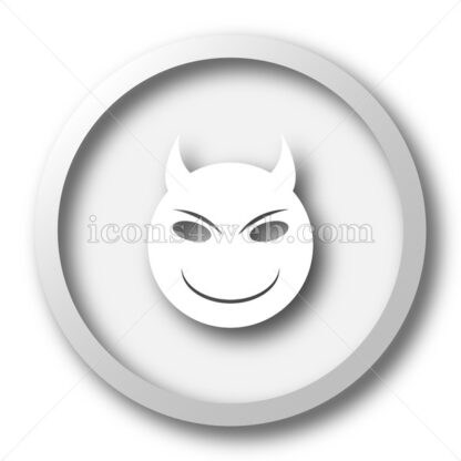 Evil white icon. Evil white button - Website icons