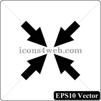 Exit full screen black icon. EPS10 vector. - Website icons