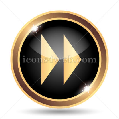 Fast forward sign gold icon. - Website icons