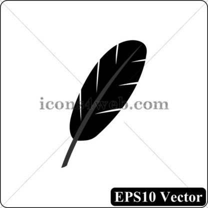 Feather black icon. EPS10 vector. - Website icons