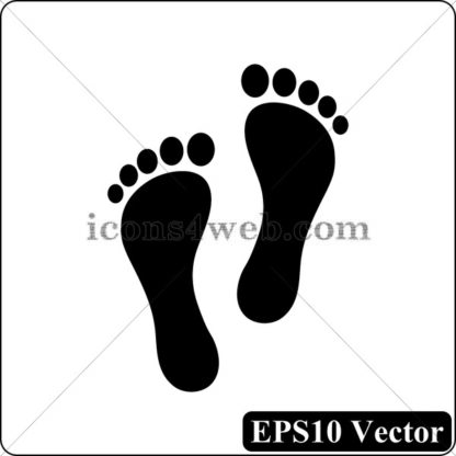 Feet print black icon. EPS10 vector. - Website icons