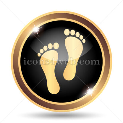 Feet print gold icon. - Website icons