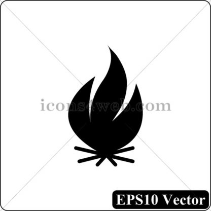 Fire black icon. EPS10 vector. - Website icons