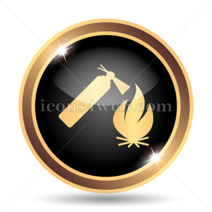 Fire extinguisher gold icon. - Website icons