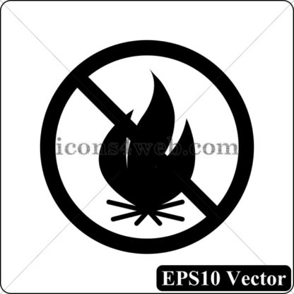 Fire forbidden black icon. EPS10 vector. - Website icons