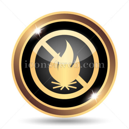 Fire forbidden gold icon. - Website icons