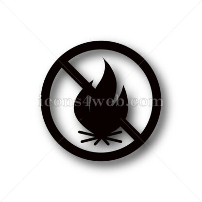 Fire forbidden simple icon. Fire forbidden simple button. - Website icons